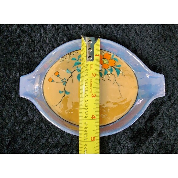 Vintage Japanese Lusterware Sauce Boat & Underplate (1920s–1940s) Hand Painted - Picture 8 of 10